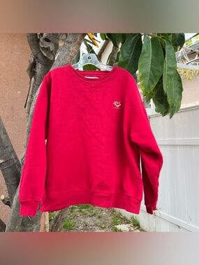 Vintage 90s USC Trojans Sweatshirt Embroidered Small Logo Sweatshirt in Red